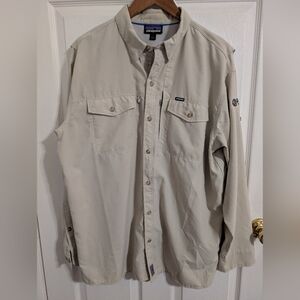 Patagonia Shirt Mens Long Sleeve Sol Patrol II Vented Fishing Size Large Beige
